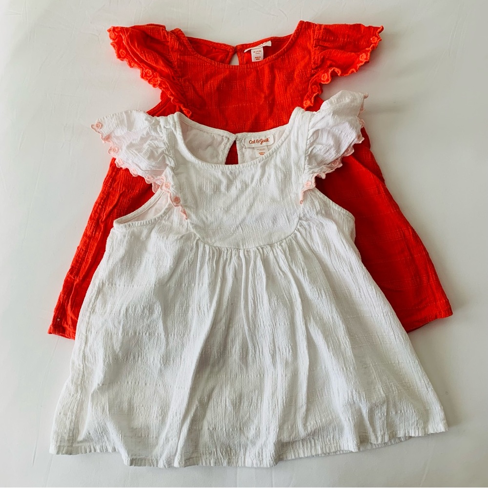 Cat & Jack Ruffle Sleeve Blouse Bundle - M 7/8